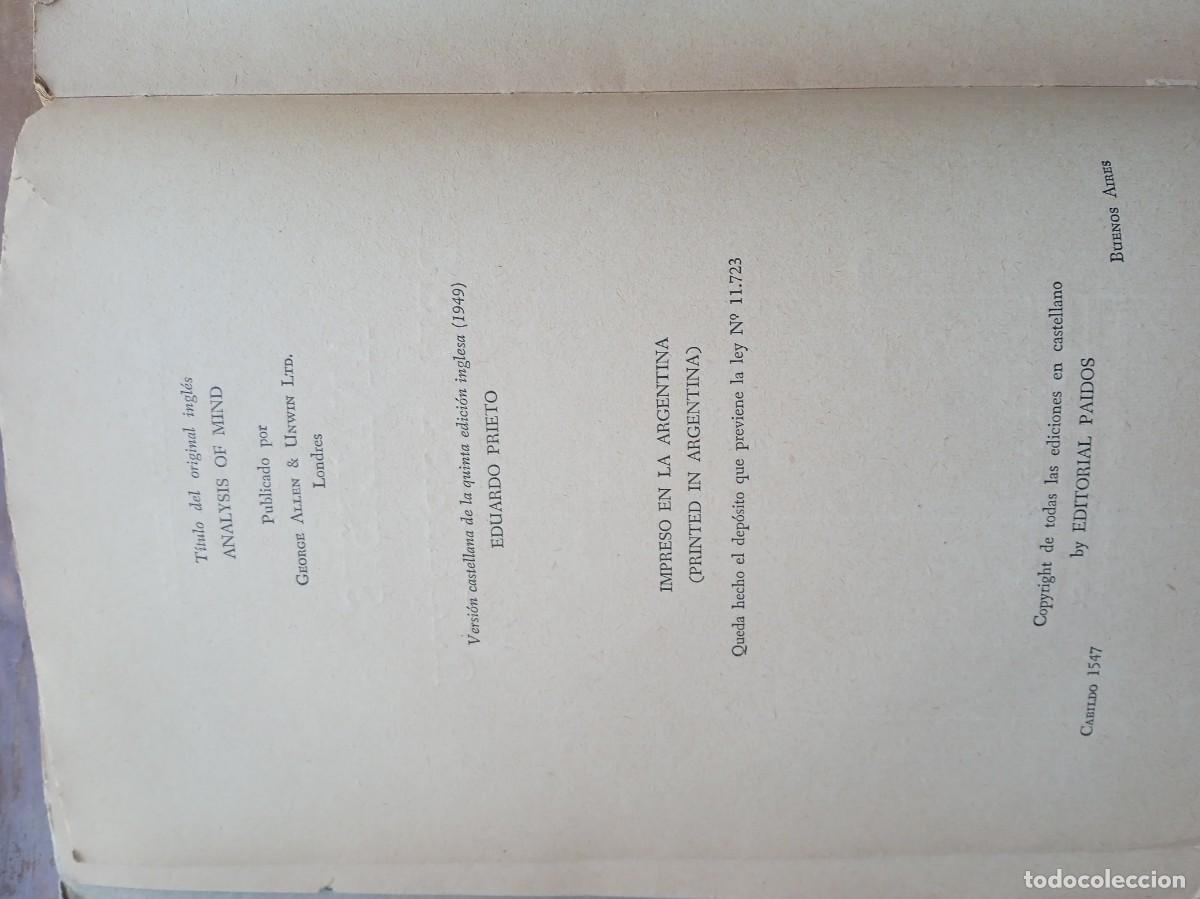 Libros de segunda mano: Bertrand Russell An&aacute;lisis del esp&iacute;ritu - Foto 6