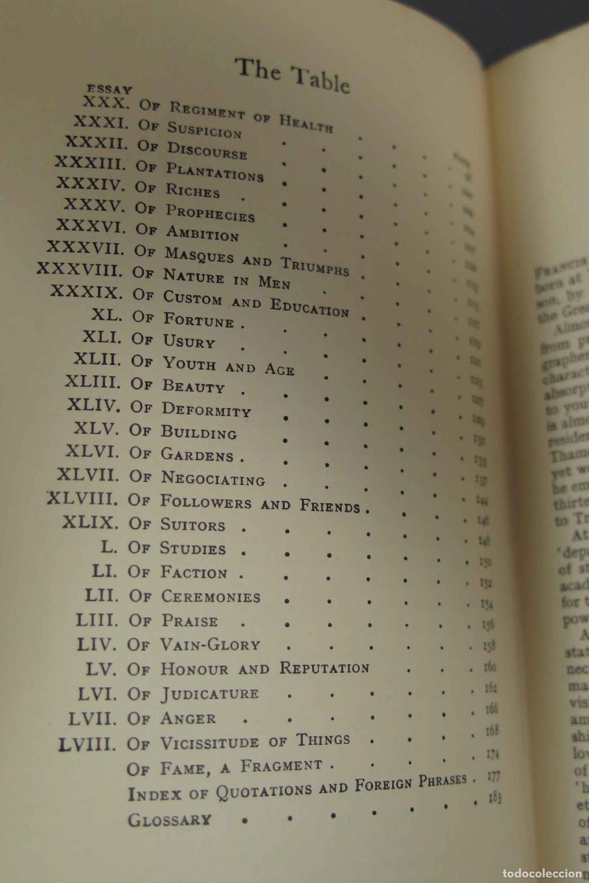 Libros de segunda mano: Essays. BACON. 1962 - Foto 2