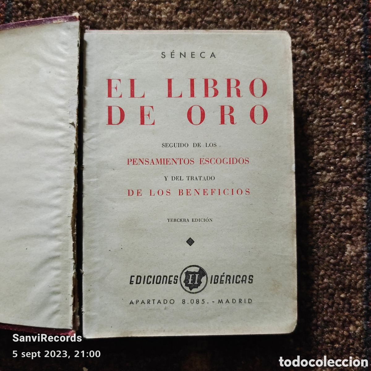Libros de segunda mano: EL LIBRO DE ORO (SENECA) (EDICIONES IB&Eacute;RICAS) - Foto 2