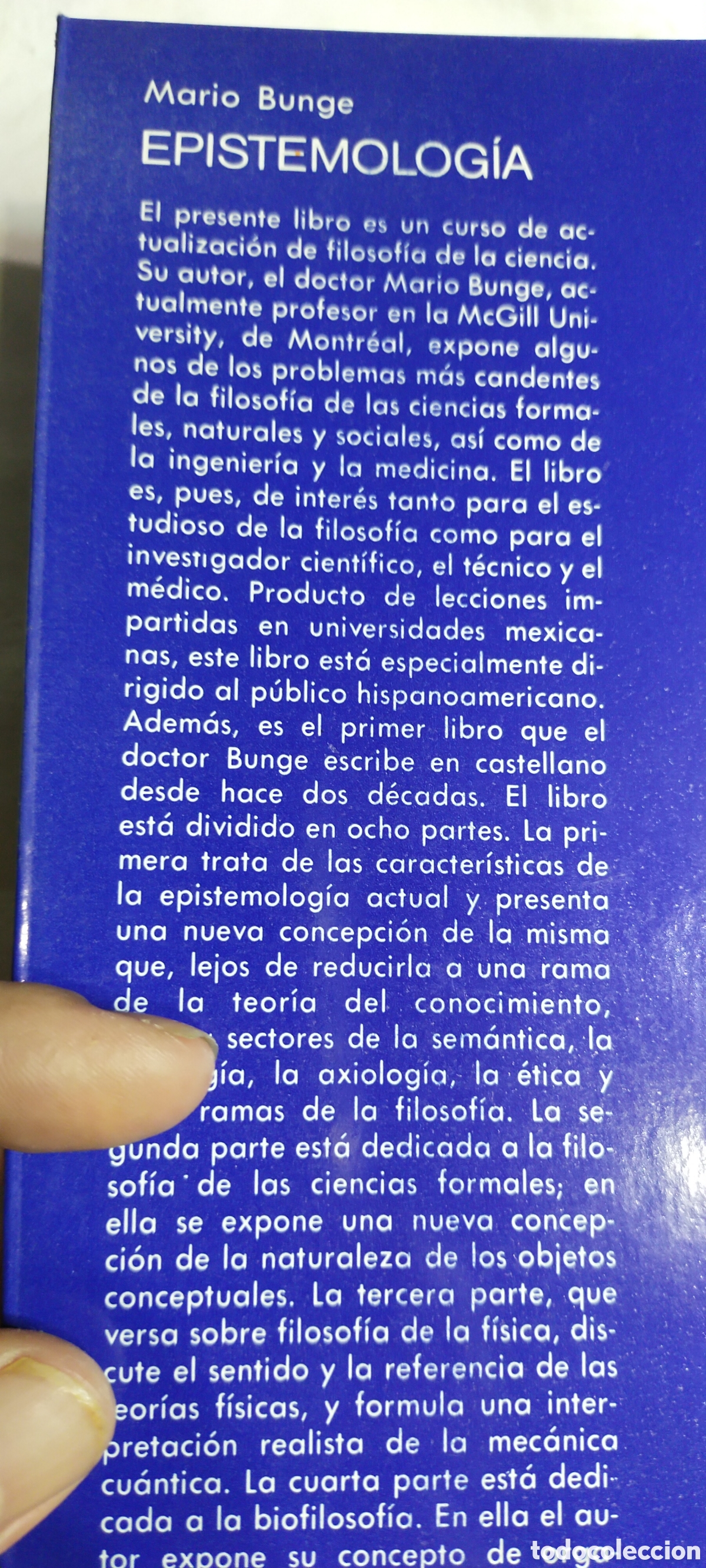 Libros de segunda mano: Epistemolog&iacute;a Mario Bunge - Foto 3