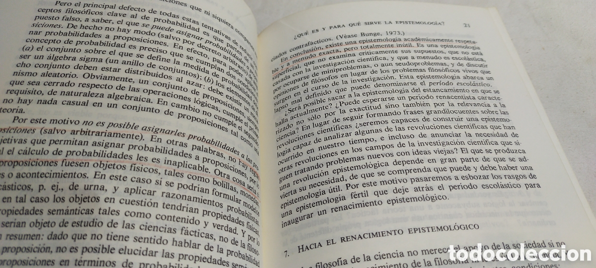 Libros de segunda mano: Epistemolog&iacute;a Mario Bunge - Foto 4