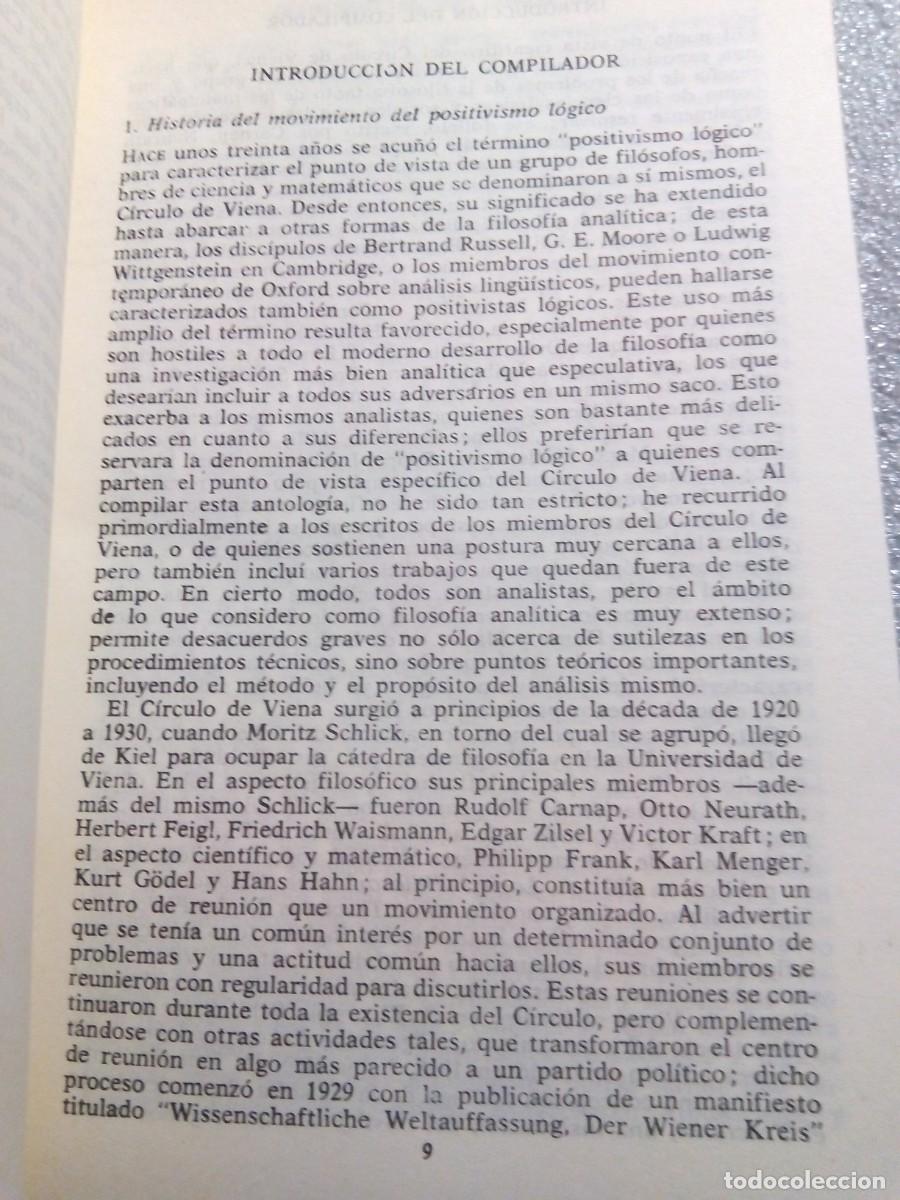 Libros de segunda mano: EL POSITIVISMO L&Oacute;GICO / A. J. AYER - Foto 4