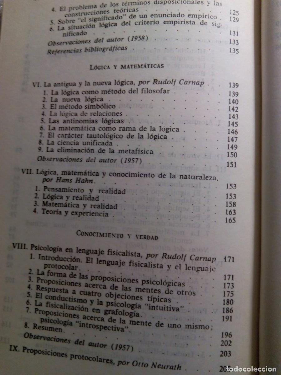 Libros de segunda mano: EL POSITIVISMO L&Oacute;GICO / A. J. AYER - Foto 6