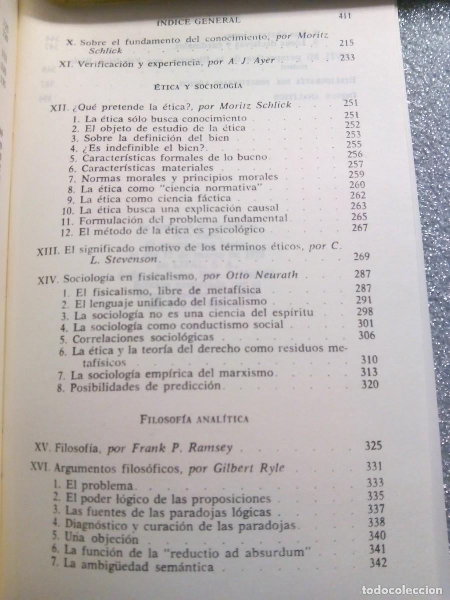 Libros de segunda mano: EL POSITIVISMO L&Oacute;GICO / A. J. AYER - Foto 7