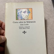 Libros de segunda mano: CARTA SOBRE LA TOLERANCIA. JOHN LOCKE. EDITORIAL TECNOS
