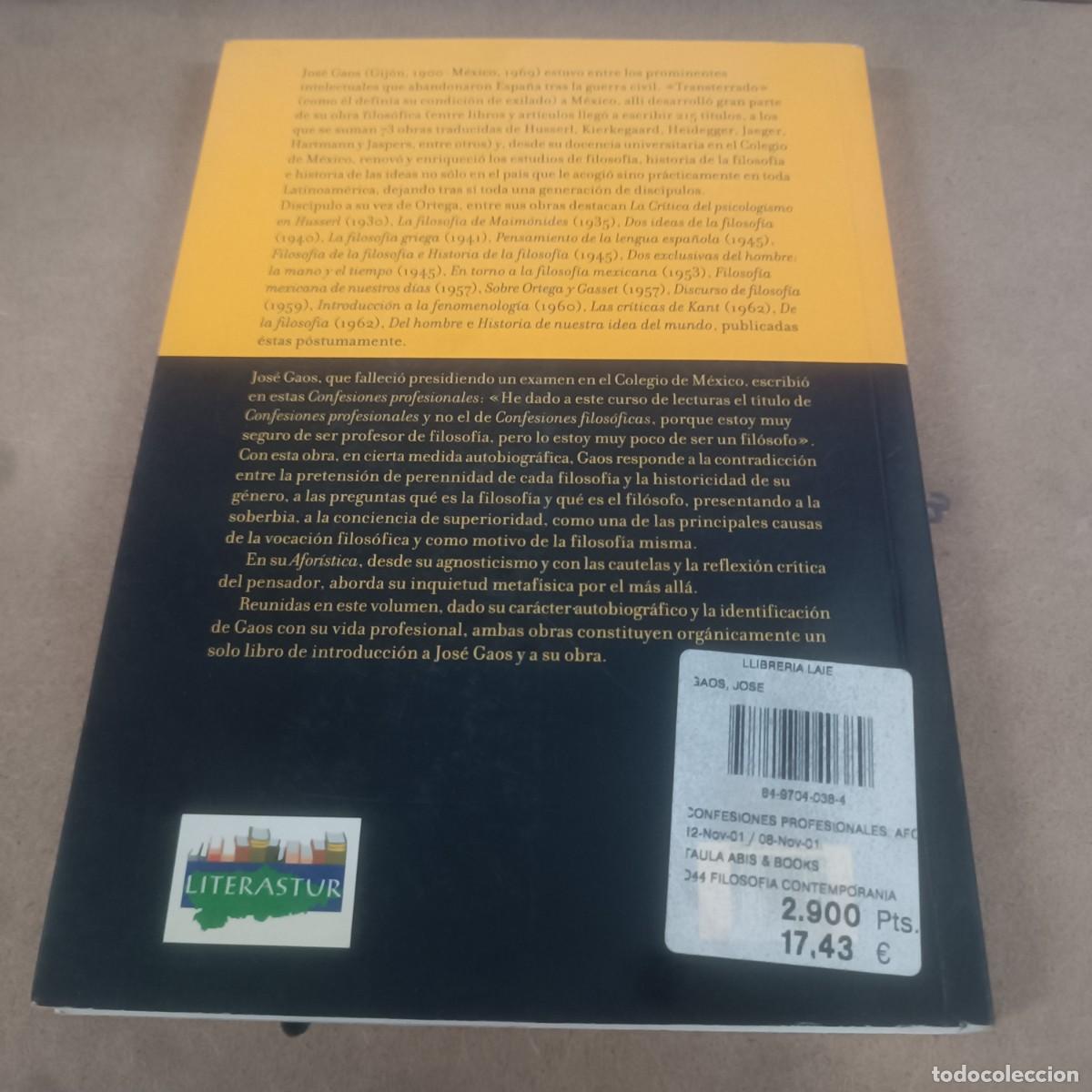 Libros de segunda mano: CONFESIONES PROFESIONALES AFOR&Iacute;STICA REF 1819 - Foto 2