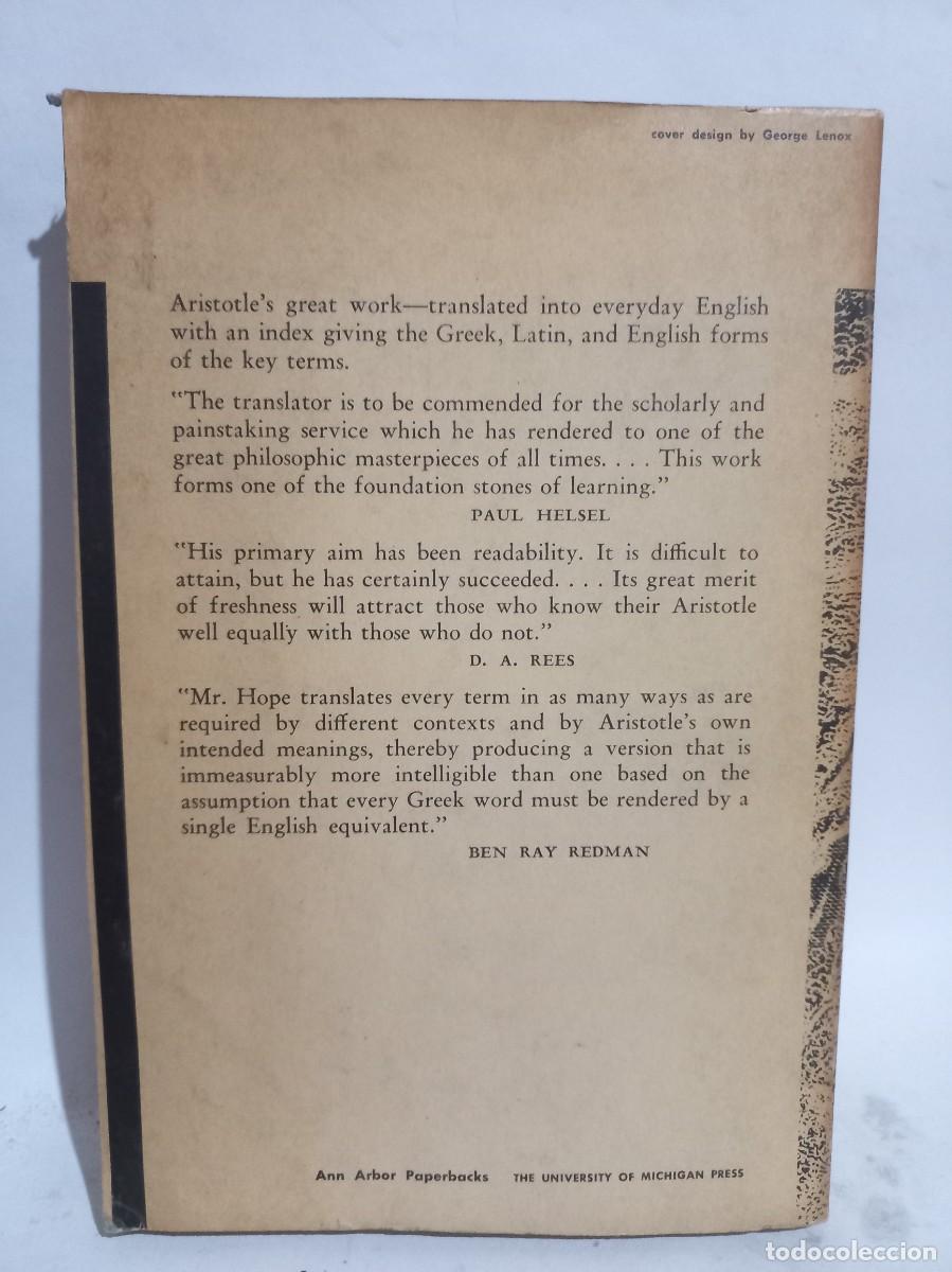 Libros de segunda mano: Richard Hope - Aristotle Metaphysics - 1960 - Foto 3