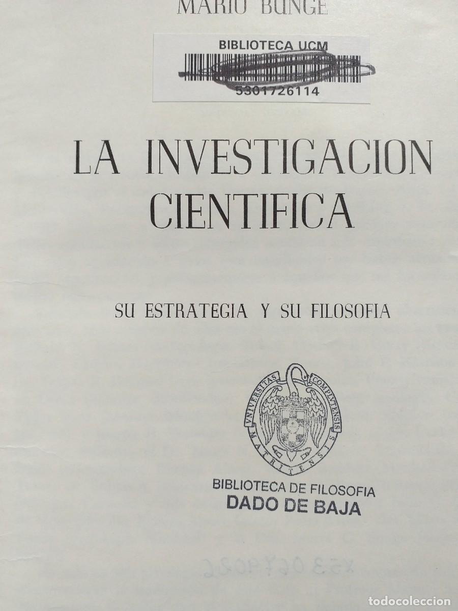 Libros de segunda mano: la investigaci&oacute;n cient&iacute;fica Mario Bunge - Foto 2