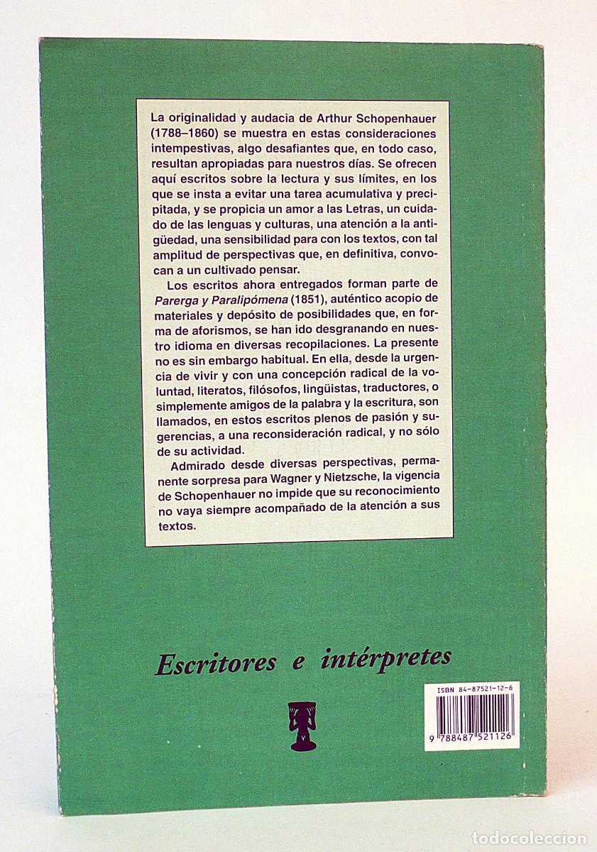 Libros de segunda mano: Arthur Schopenhauer, Escritos literarios - Foto 5