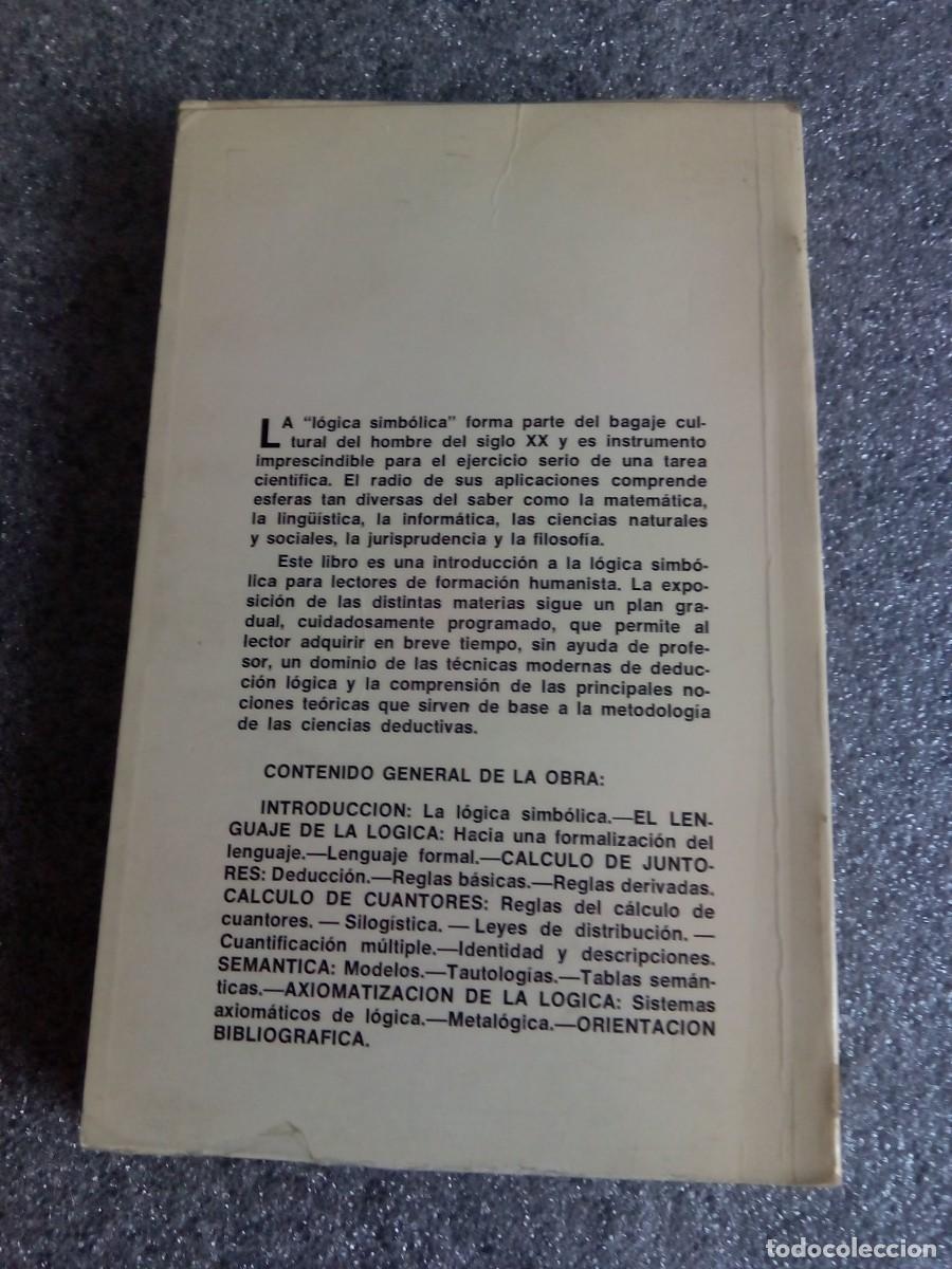 Libros de segunda mano: L&Oacute;GICA SIMB&Oacute;LICA / MANUEL GARRIDO - Foto 2