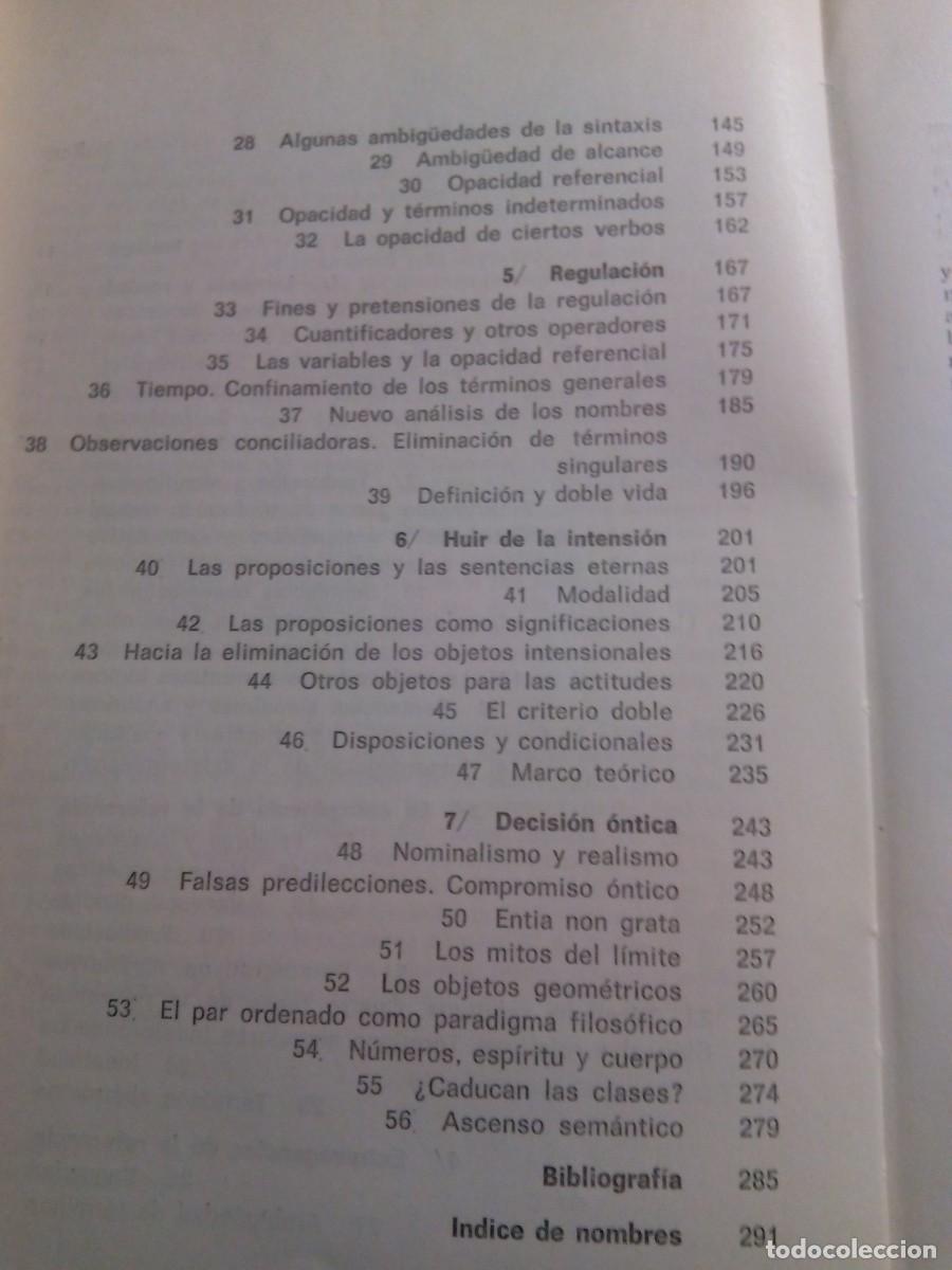 Libros de segunda mano: PALABRA Y OBJETO / W. V. ORMAN QUINE - Foto 6