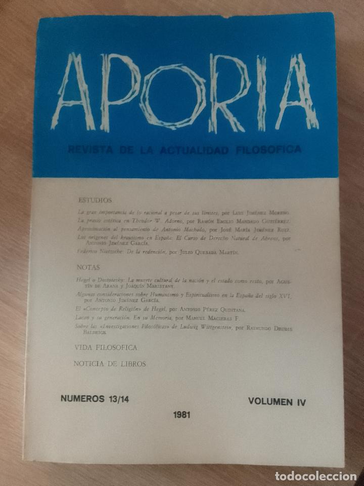 Libri di seconda mano: VV.AA.: Aporia. Revista de actualidad filos&oacute;fica n&ordm; 13-14