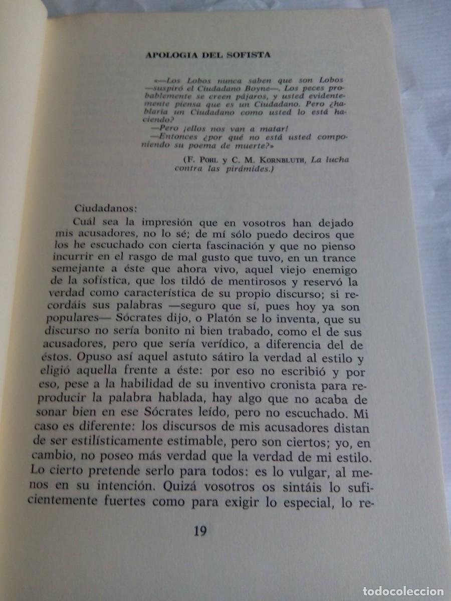Libros de segunda mano: APOLOG&Iacute;A DEL SOFISTA Y OTROS SOFISMAS / FERNANDO SAVATER - Foto 3