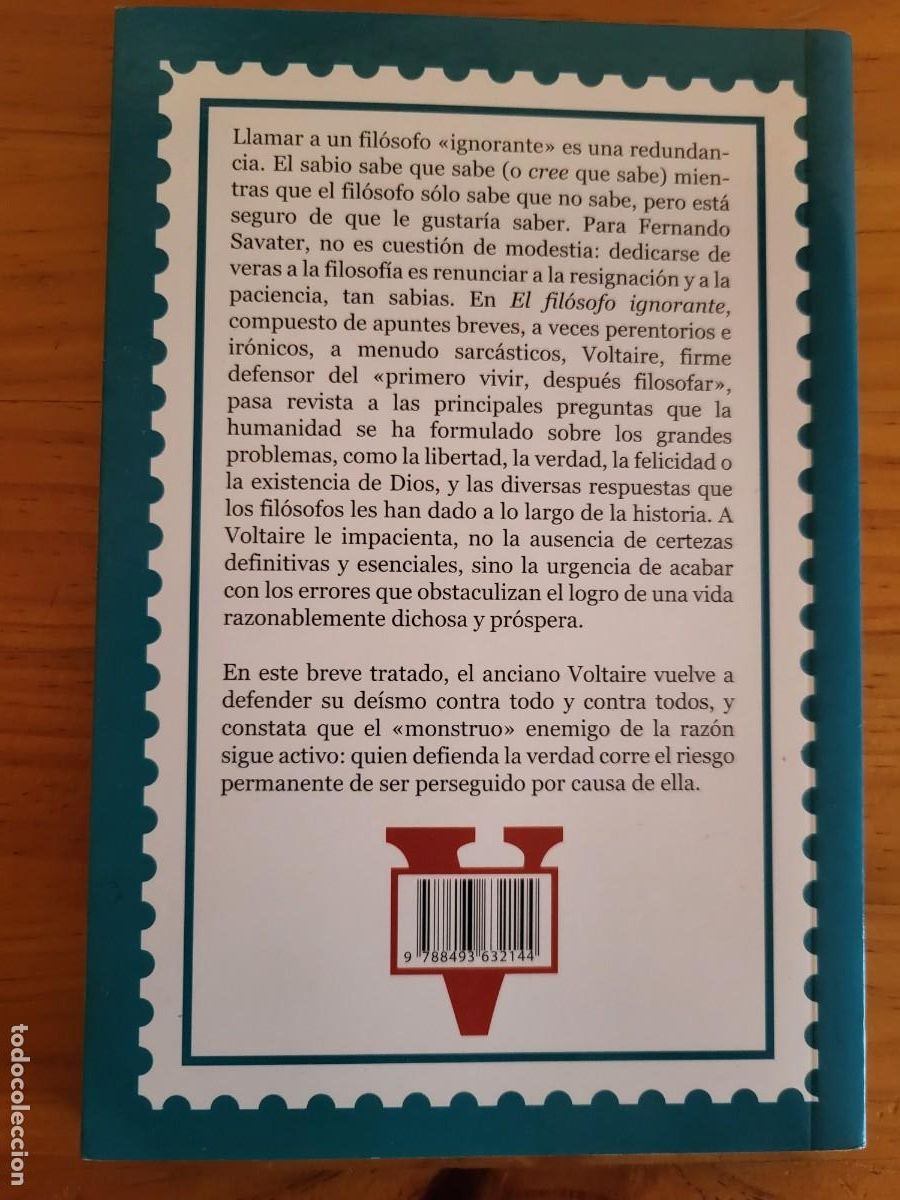 Libros de segunda mano: EL FIL&Oacute;SOFO IGNORANTE. VOLTAIRE - Foto 2