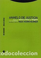 Libros de segunda mano: ANHELO DE JUSTICIA - HORKHEIMER, MAX - Foto 1
