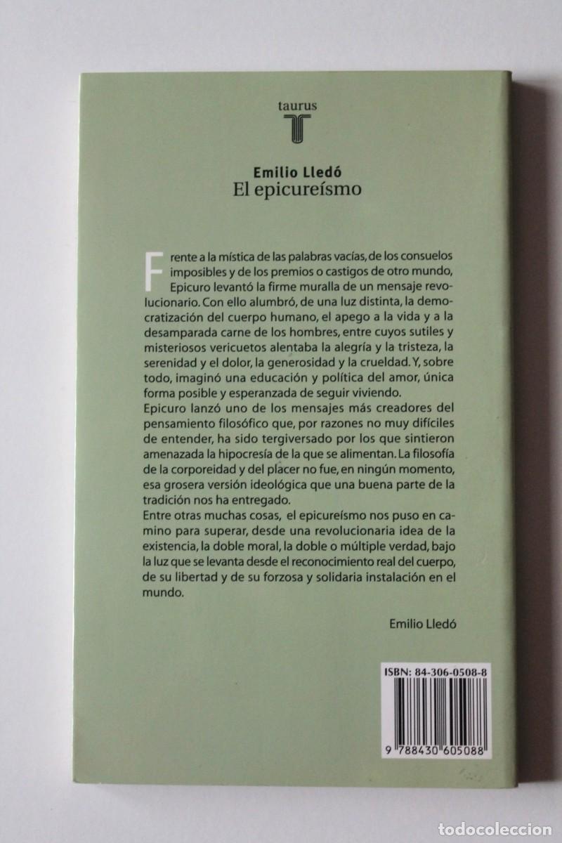 Libros de segunda mano: Emilio Lled&oacute; - El epicure&iacute;smo - Taurus - Foto 3