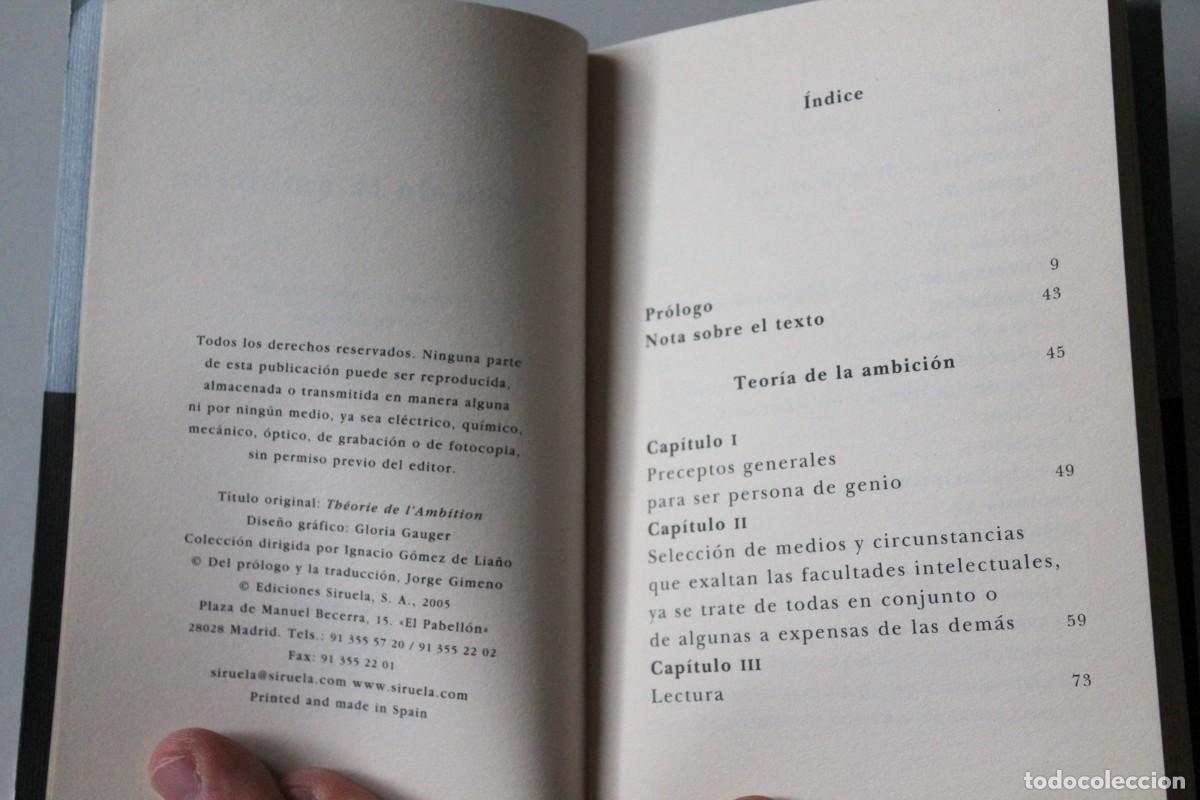 Libros de segunda mano: H&eacute;rault De S&eacute;chelles - Teor&iacute;a de la ambici&oacute;n - Siruela - Foto 2
