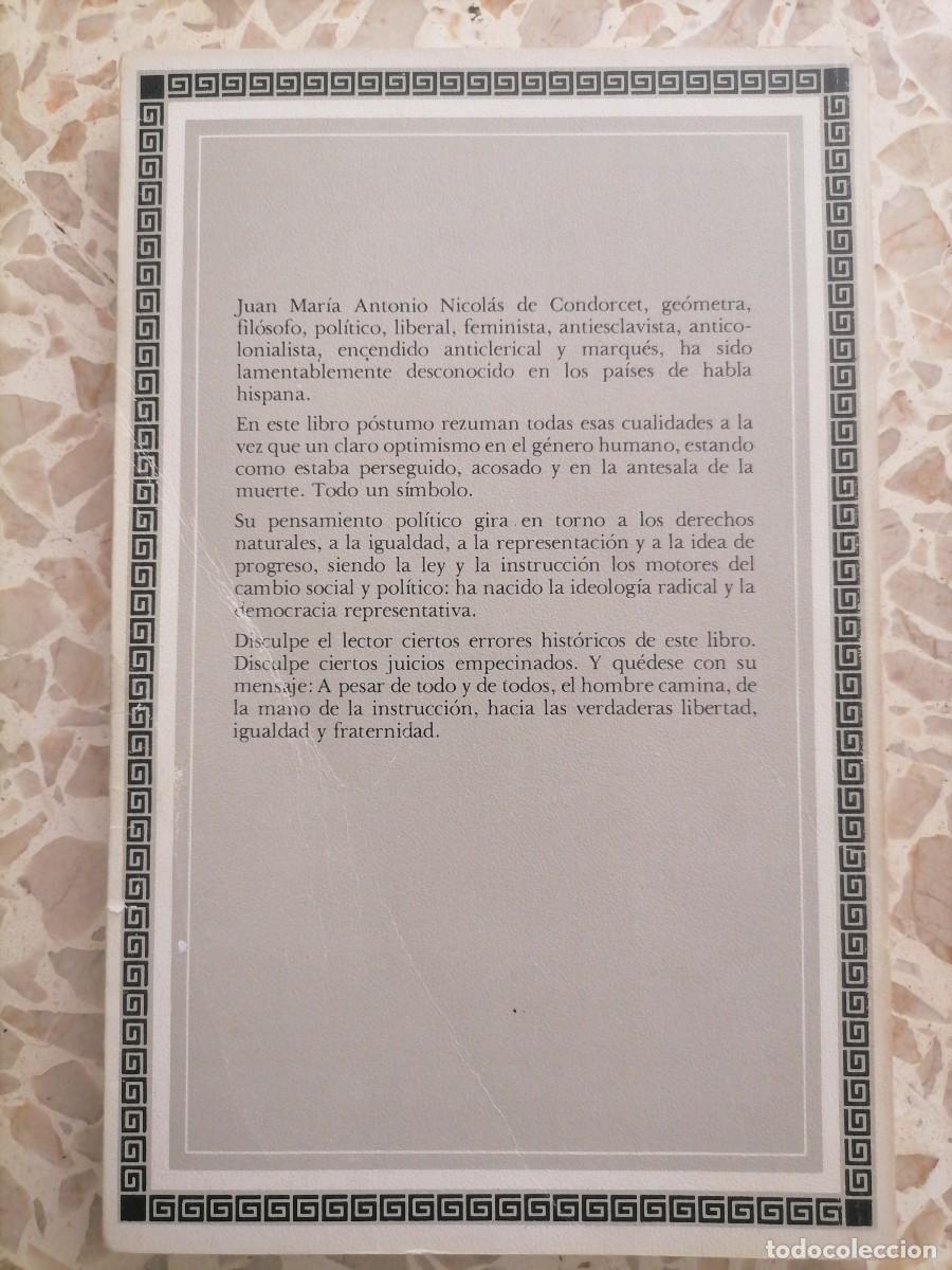 Libros de segunda mano: Bosquejo de un cuadro hist&oacute;rico de los progresos del esp&iacute;ritu humano. A Torres del Moral - Foto 2