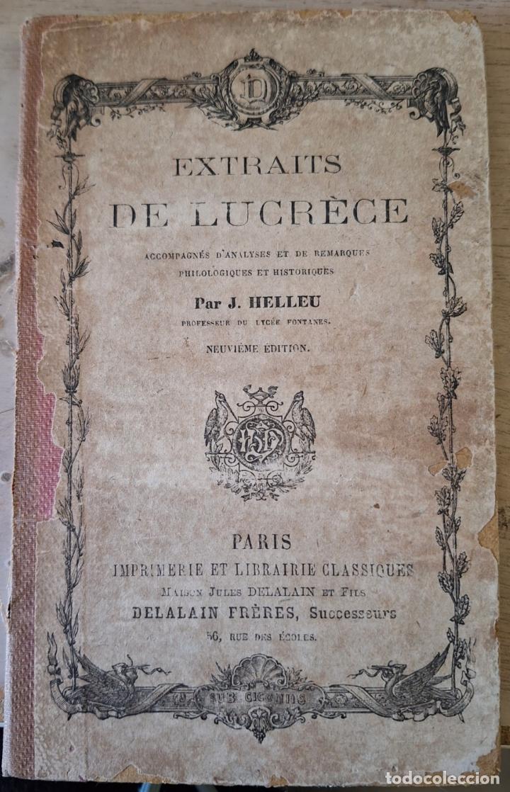 Libros de segunda mano: EXTRAITS DE LUCRECE. - HELLEU, J. - Foto 1