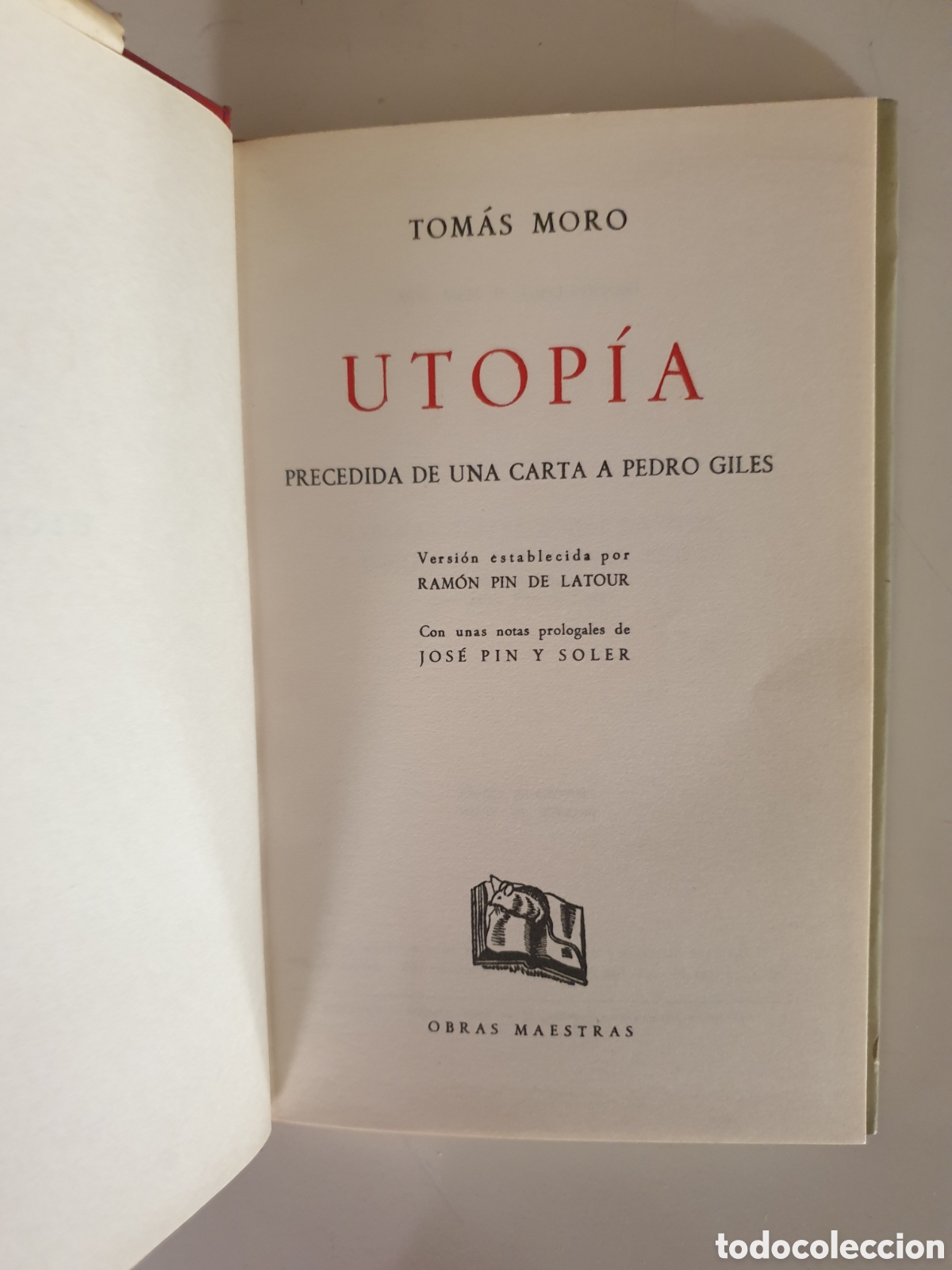 Libros de segunda mano: UTOP&Iacute;A. TOM&Aacute;S MORO. ED. IBERIA 1970 - Foto 2