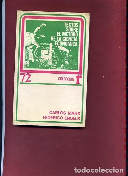 Libros de segunda mano: MARX- ENGELS,, TEXTOS SOBRE EL METODO DE LA CIENCIA ECONOMICA eds Roca n&ordm; 72... rr