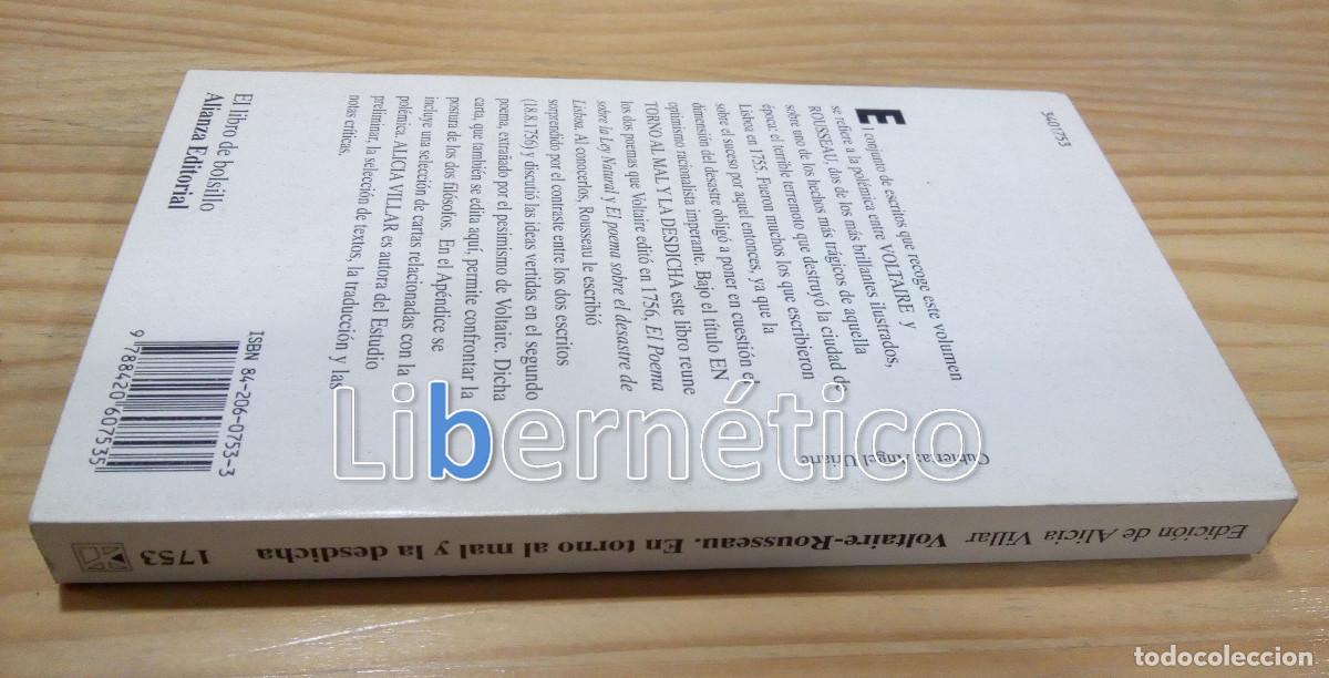 Libros de segunda mano: En torno al mal y la desdicha. Voltaire - Rousseau - Foto 3