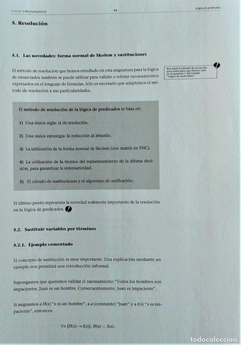 Libros de segunda mano: UNED - FILOSOF&Iacute;A - L&Oacute;GICA - Foto 17