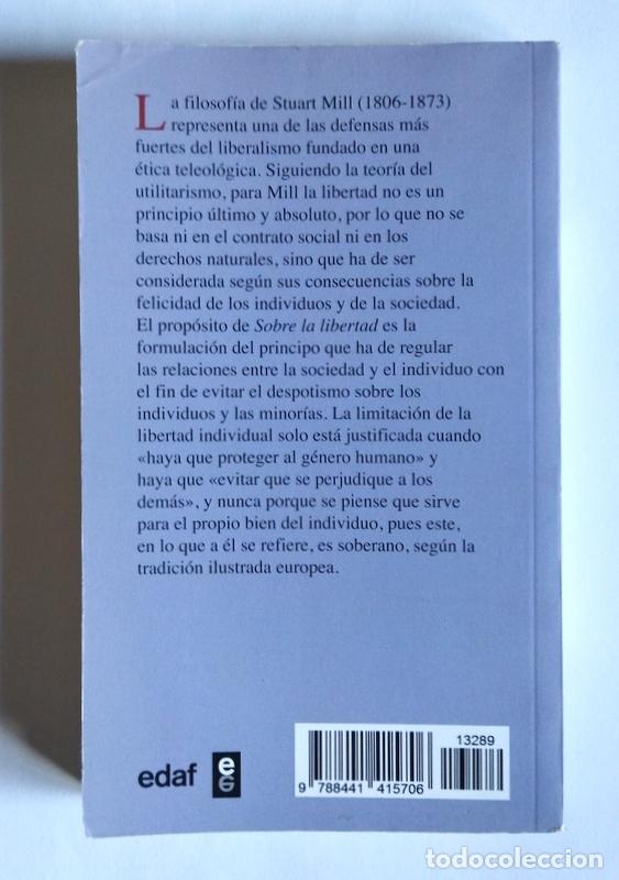 Libros de segunda mano: SOBRE LA LIBERTAD - JOHN STUART MILL - EDITORIAL EDAF. 2020 - Foto 2