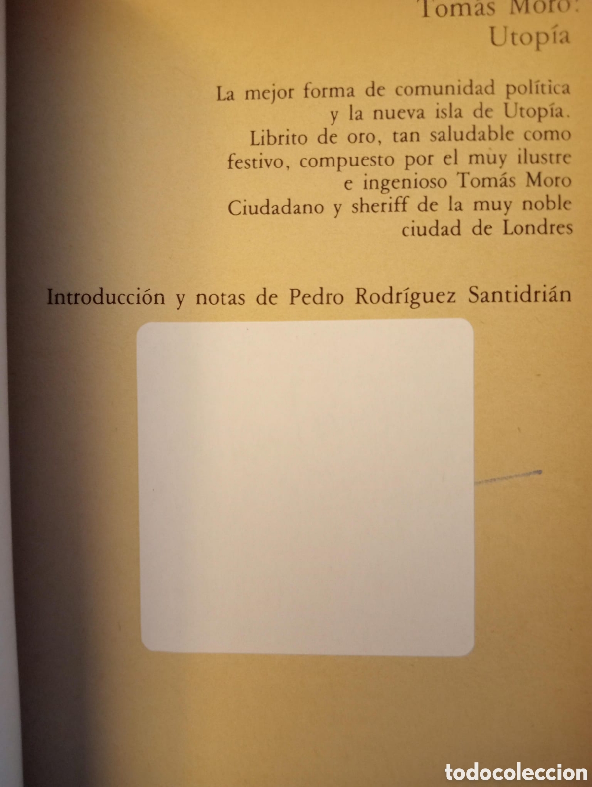 Libros de segunda mano: Utop&iacute;a / Tomas Moro - Foto 2