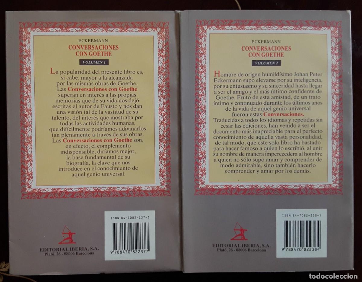 Libros de segunda mano: Conversaciones con Goethe (2 tomos) - Foto 2