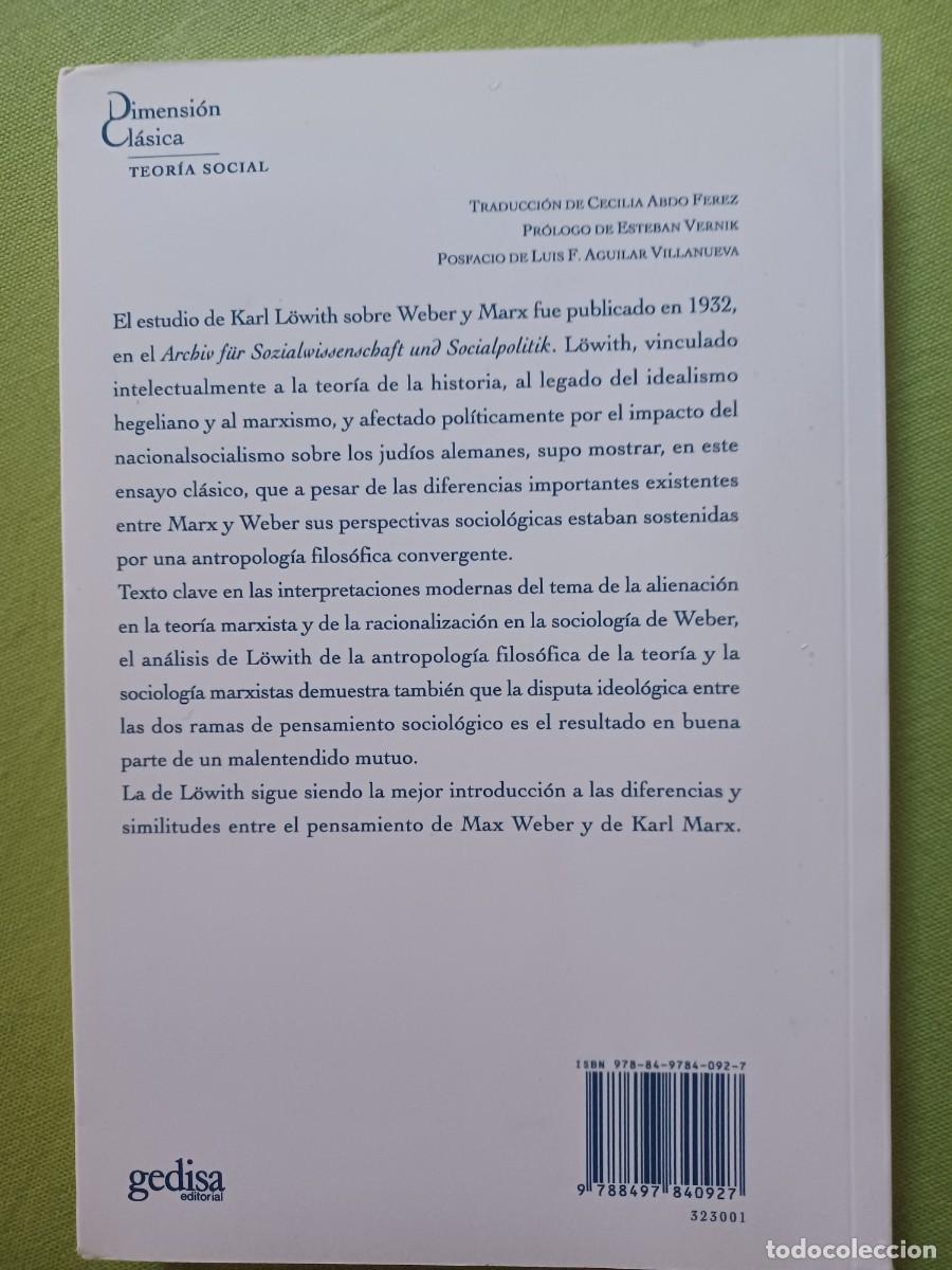 Libros de segunda mano: MAX WEBER Y KARL MARX - LOWITH KARL - Foto 2