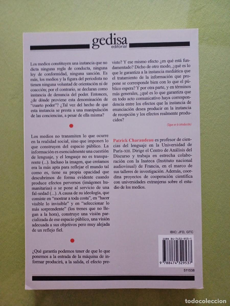 Libros de segunda mano: El discurso de la Informacion. Patrick Charaudeau - Foto 2