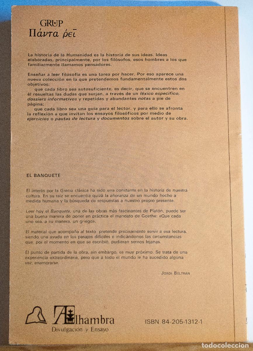 Libros de segunda mano: El banquete. Plat&oacute;n. Ed Alhambra.1987 - Foto 2