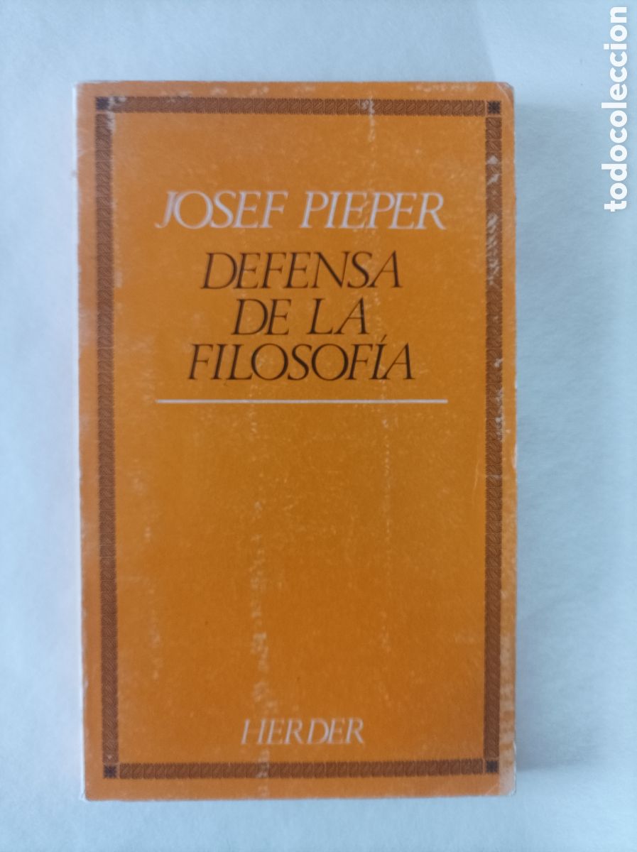 Libros de segunda mano: DEFENSA DE LA FILOSOF&Iacute;A / Josef Pieper. - Foto 1