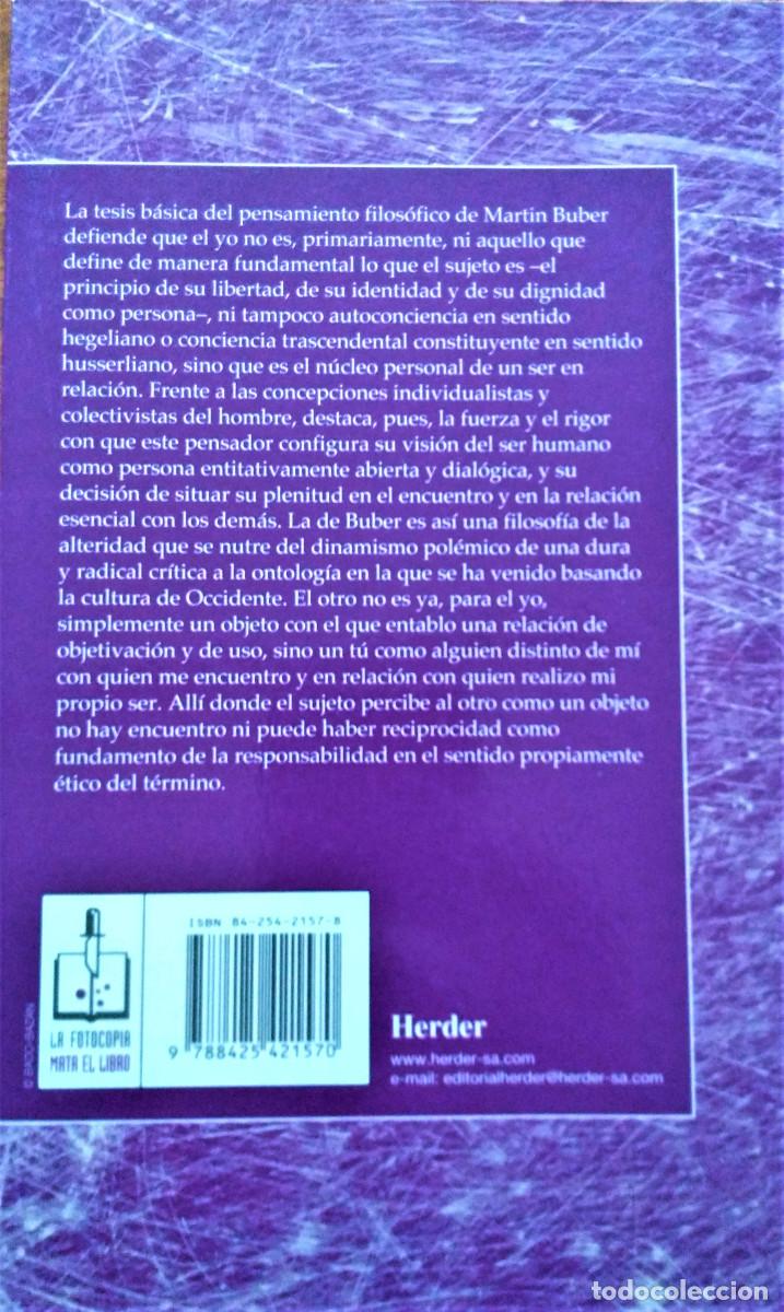 Libros de segunda mano: DIEGO SANCHEZ MECA - MARTIN BUBER - ED. HERDER - Foto 2