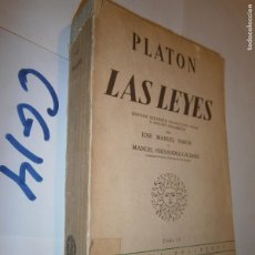 Libros de segunda mano: ANTIGUO LIBRO - PLATON (LAS LEYES) - EDICION BILINGUE
