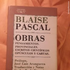 Libros de segunda mano: OBRAS, DE BLAISE PASCAL (EXCELENTE ESTADO) ALFAGUARA ED. LUJO (PENSAMIENTOS. PROVINCIALES. ESCRITOS
