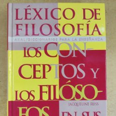 Libros de segunda mano: LÉXICO DE FILOSOFÍA. LOS CONCEPTOS Y LOS FILÓSOFOS EN SUS CITAS / JACQUELINE RUSS / AKAL