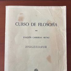 Libros de segunda mano: CURSO DE FILOSOFÍA. JOAQUÍN CARRERAS ARTAU. ED. ALMA MATER 1967 BARCELONA