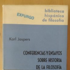 Libros de segunda mano: CONFERENCIAS Y ENSAYOS SOBRE HISTORIA DE LA FILOSOFÍA/KARL JASPERS - GREDOS