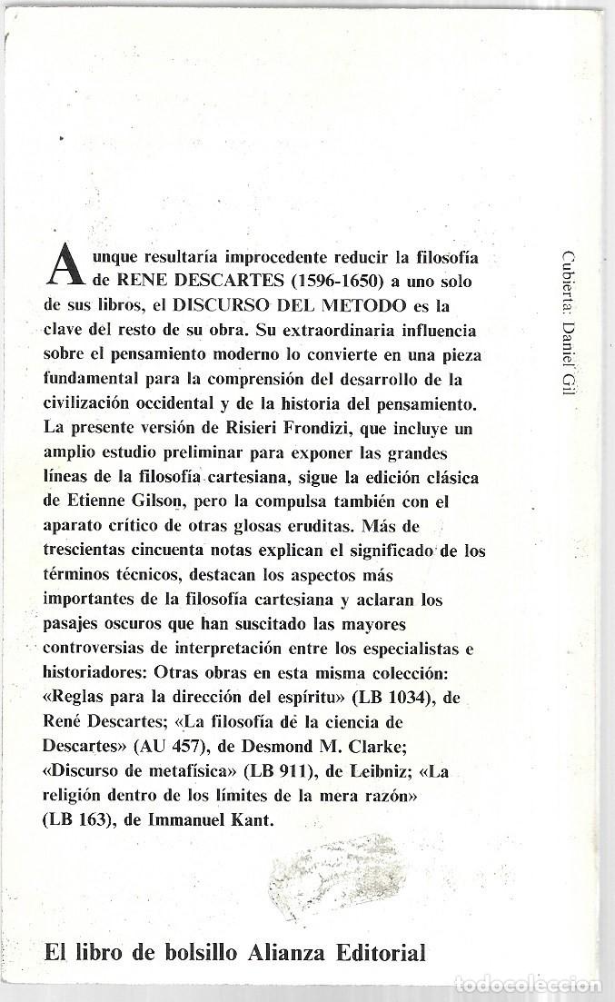 Libros de segunda mano: Ren&eacute; Descartes . Discurso del m&eacute;todo - Foto 2