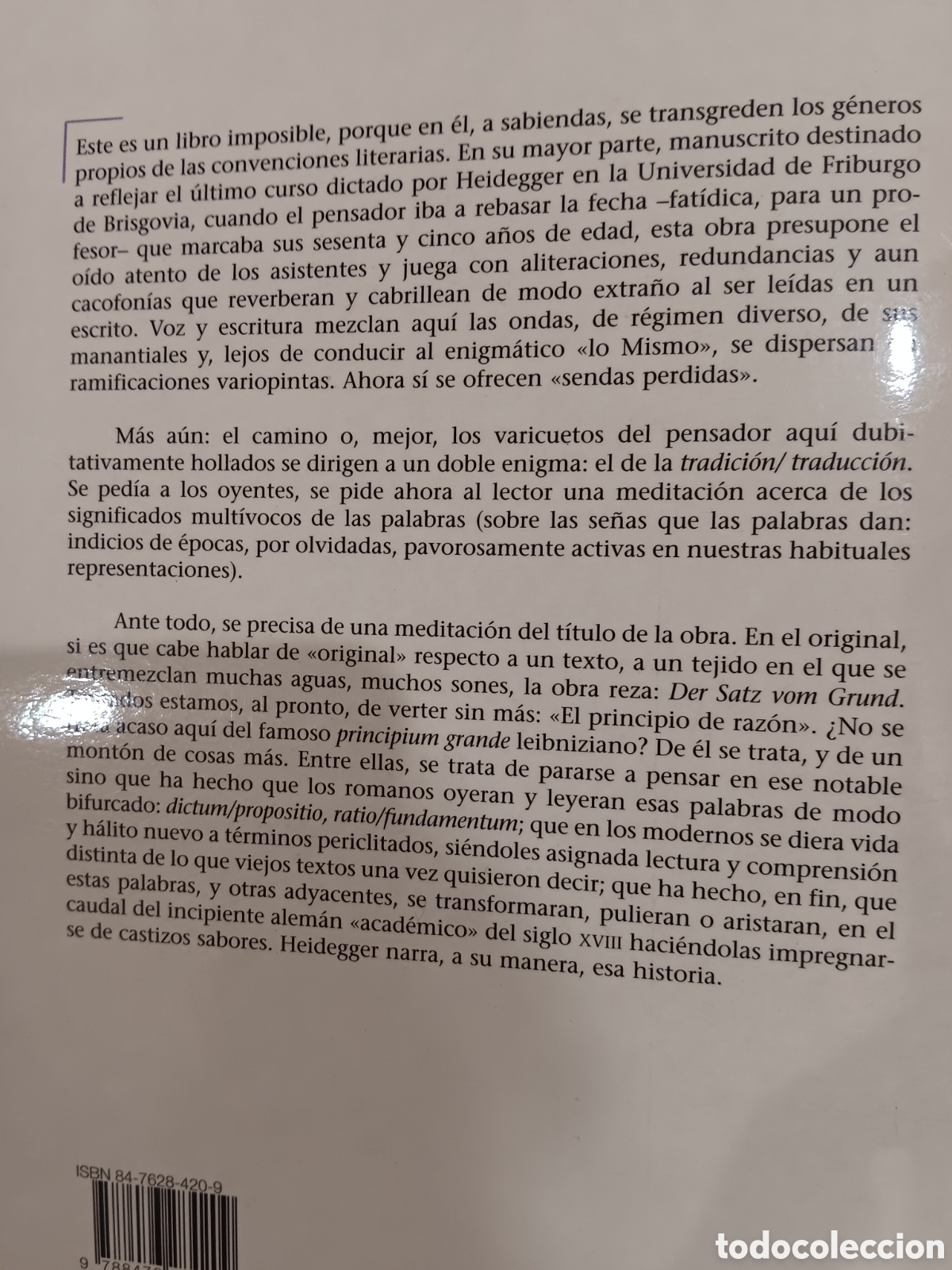 Libros de segunda mano: M. Heidegger. La proposici&oacute;n del fundamento. - Foto 2