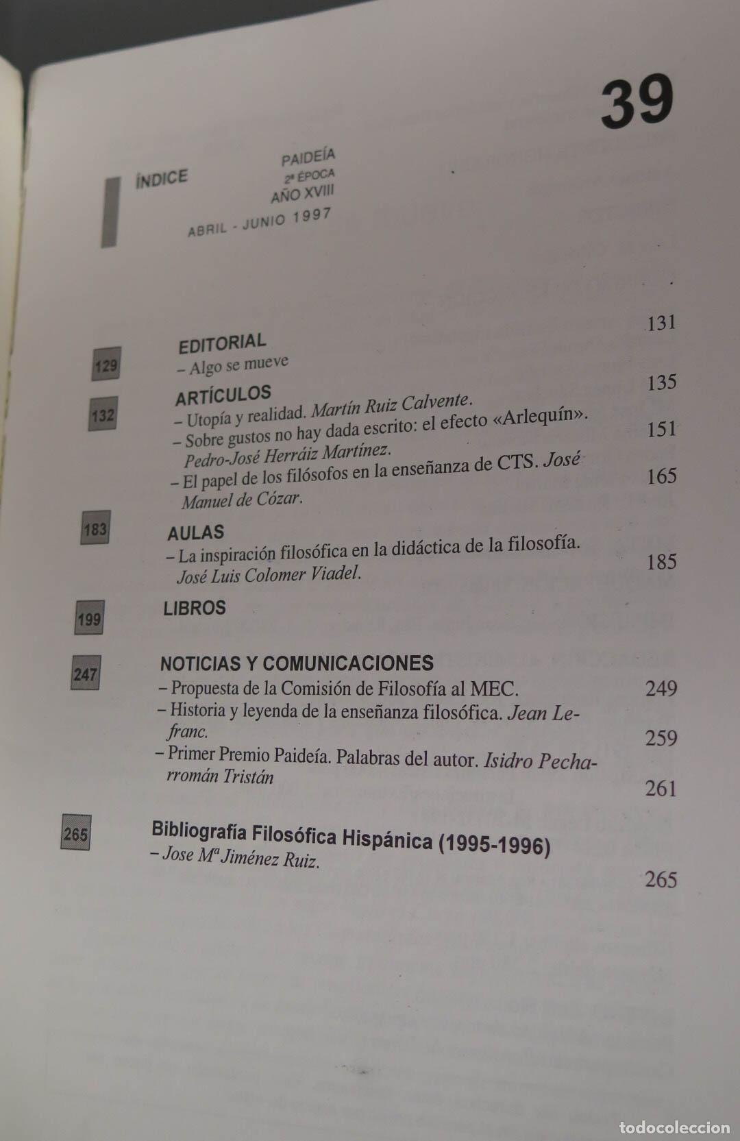 Libros de segunda mano: PAIDEIA. 39 - Foto 2