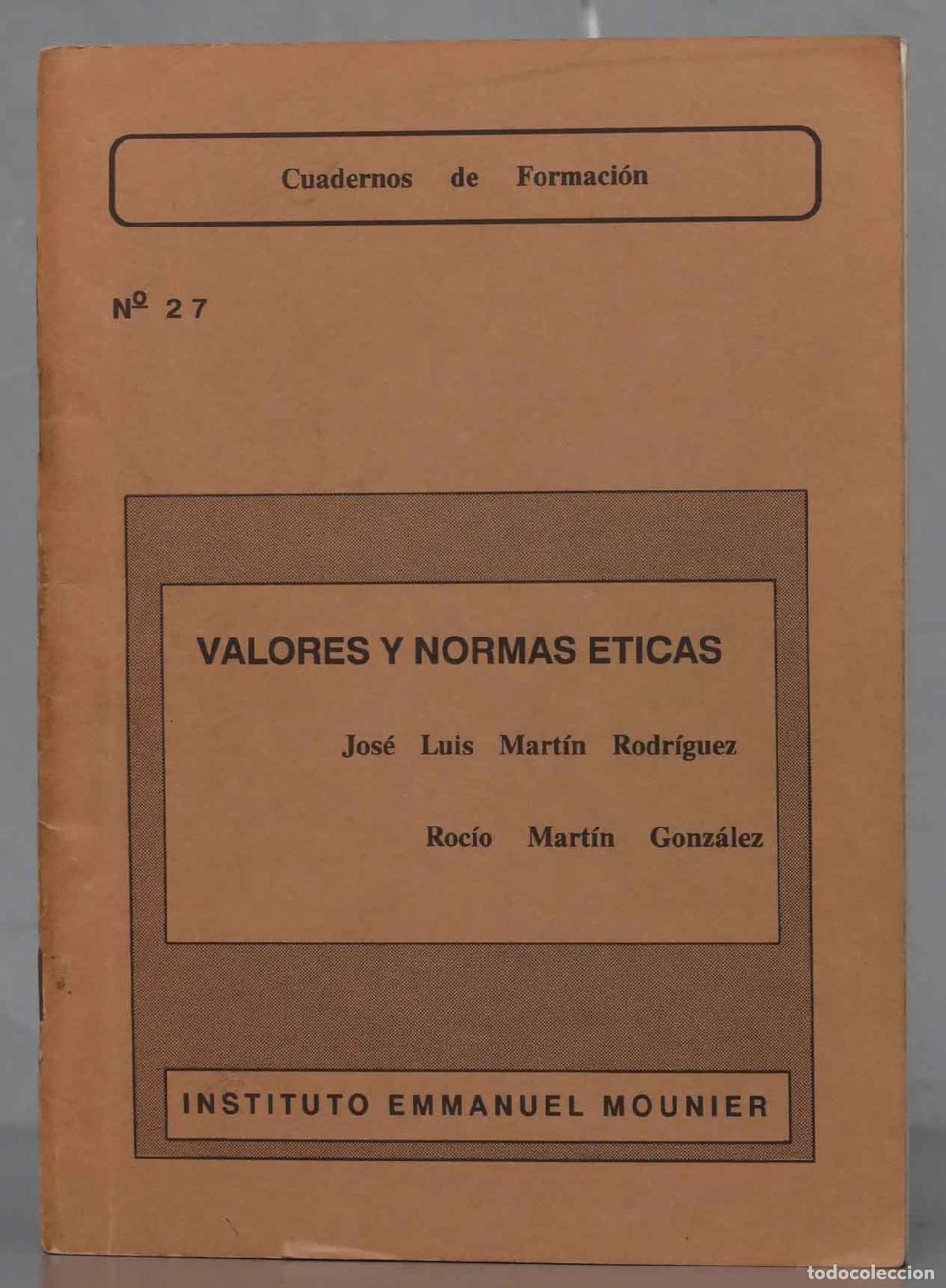 Libros de segunda mano: VALORES Y NORMAS ETICAS. VV.AA - Foto 1