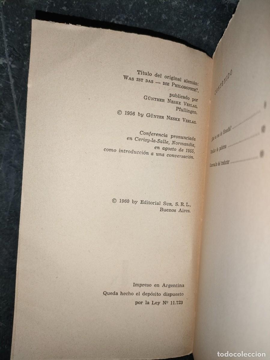 Libros de segunda mano: Que es filosofia. Heidegger. 1960 - Foto 2