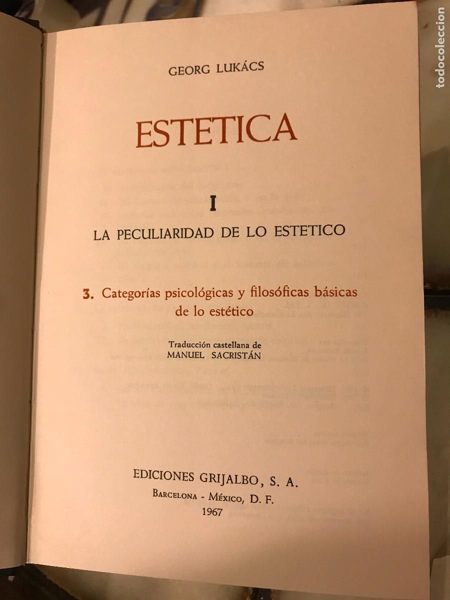 Libros de segunda mano: Est&eacute;tica 3. Categor&iacute;as b&aacute;sicas de lo est&eacute;tico. Luk&aacute;cs. - Foto 3