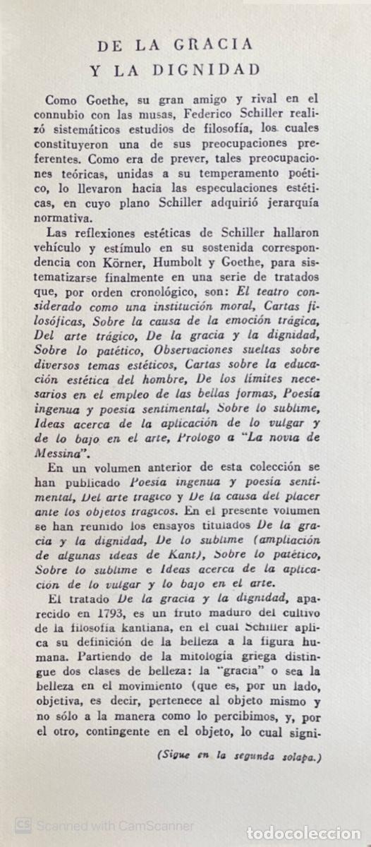 Libros de segunda mano: De la gracia y la dignidad de Fredrich SCHILLER - Foto 2