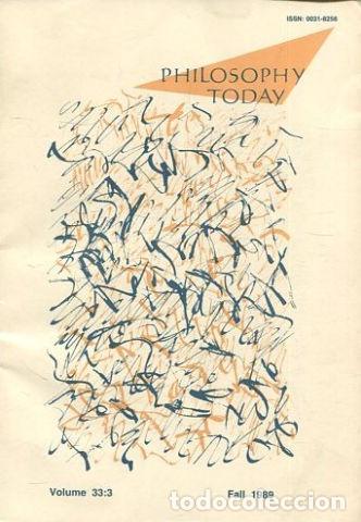 Libros de segunda mano: PHILOSOPHY TODAY. VOLUME 33.3. - VV.AA. - Foto 1