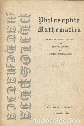 Libros de segunda mano: PHILOSOPHIA MATHEMATICA. AN INTERNATIONAL JOURNAL FOR THE PHILOSOPHY OF MODERN MATHEMATICS. VOLUME 9