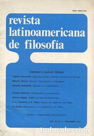 Libros de segunda mano: REVISTA LATINOAMERICANA DE FILOSOFIA. VOL III - N&ordm; 3-NOVIEMBRE 1977. - VV.AA.